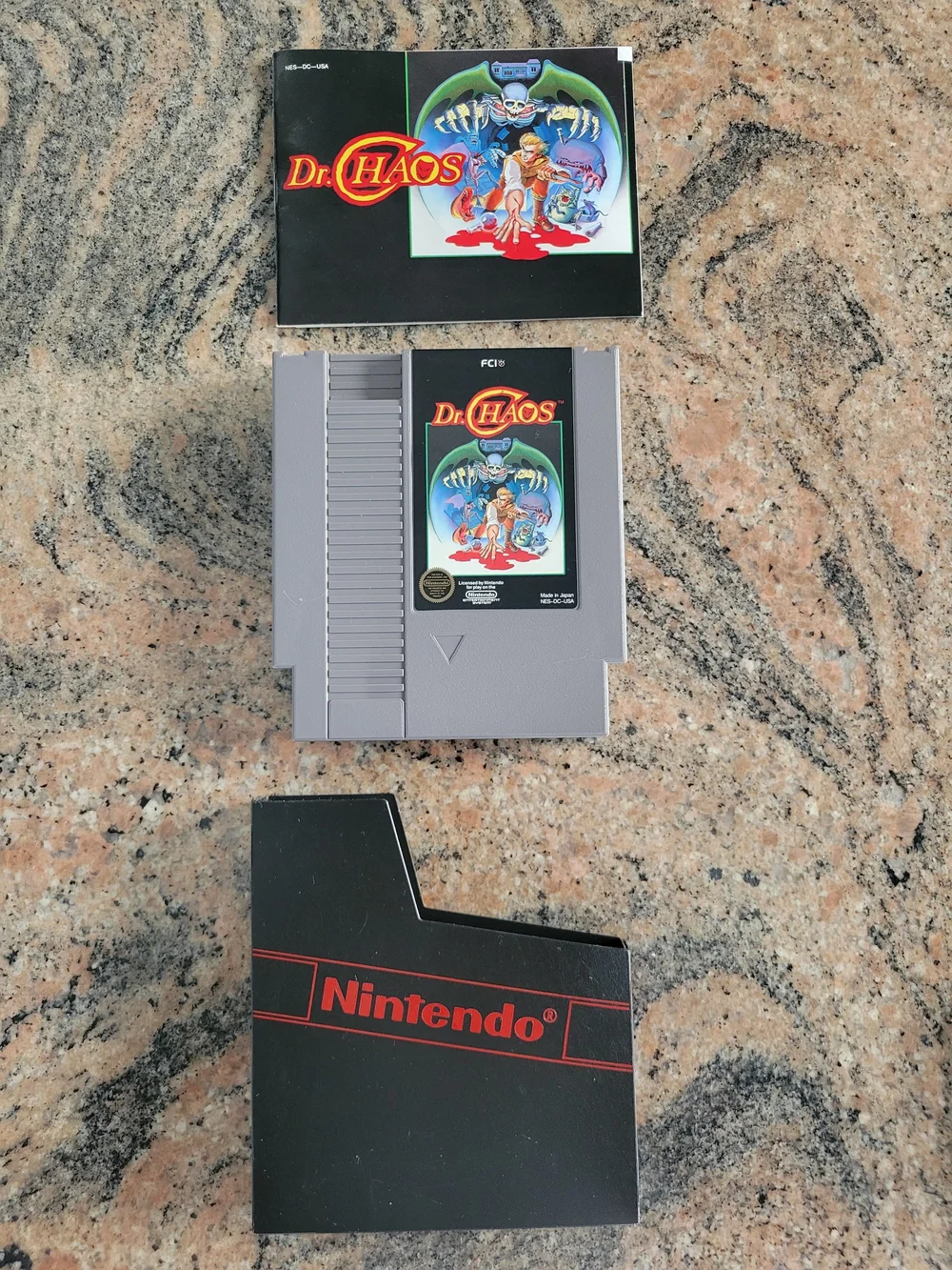 Nintendo (NES): Dr Chaos, Protective Sheath & Manual. Excellent Condition. $22